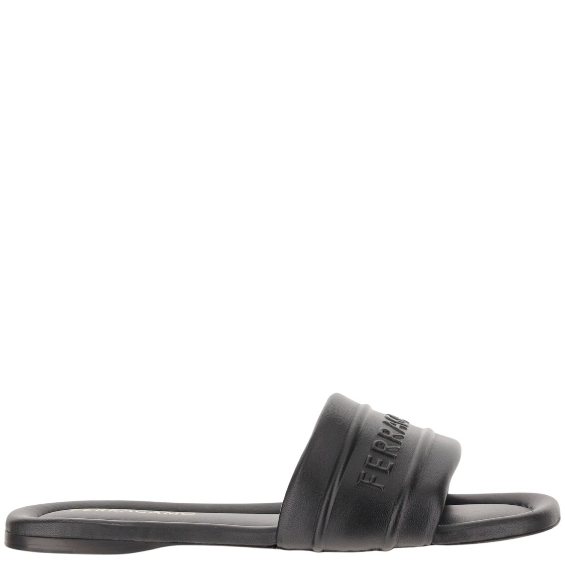 Shop Ferragamo Salvatore Leather Sandals With Logo In Black