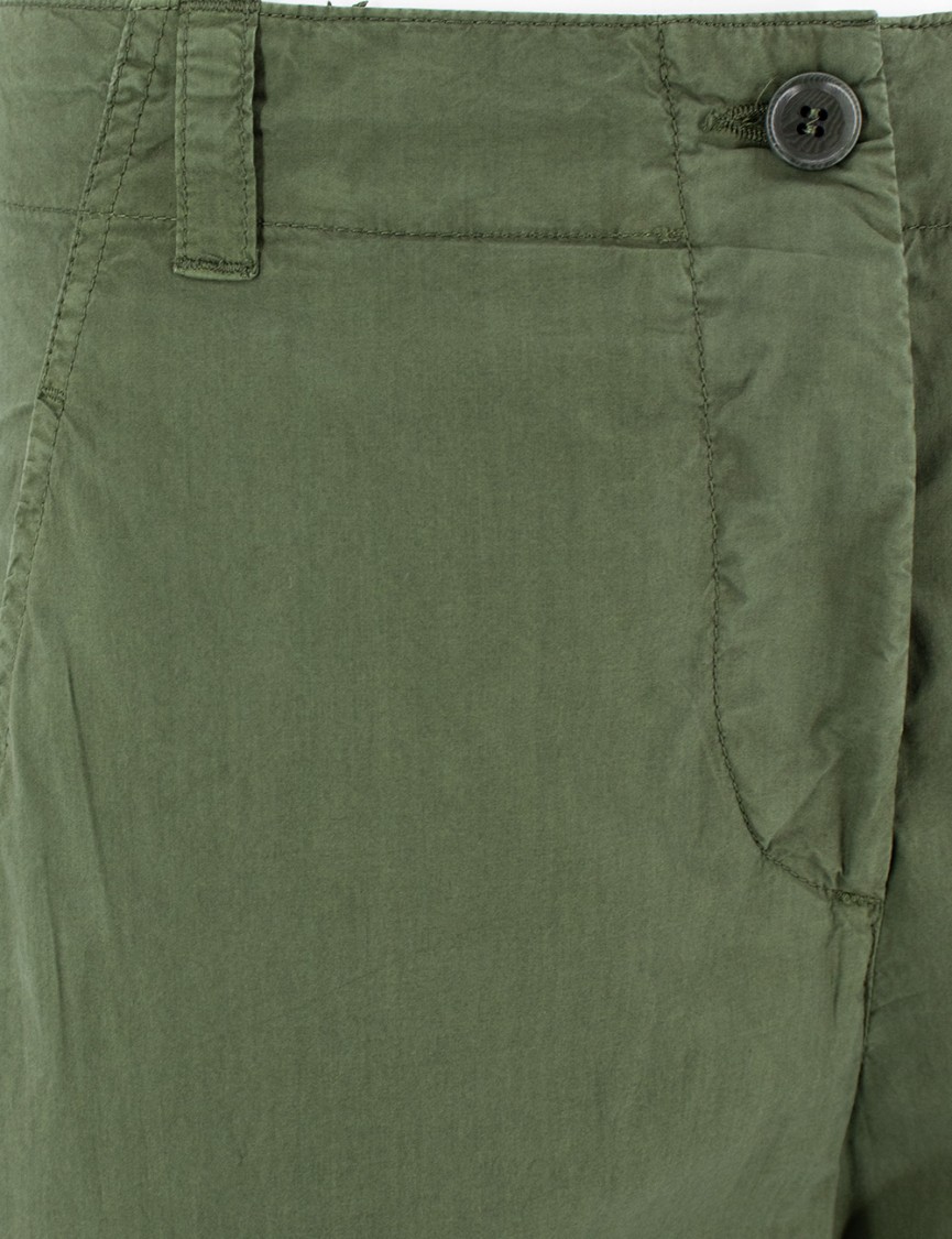 Aspesi Green Cargo Trousers With Adjustable Drawstring In Green
