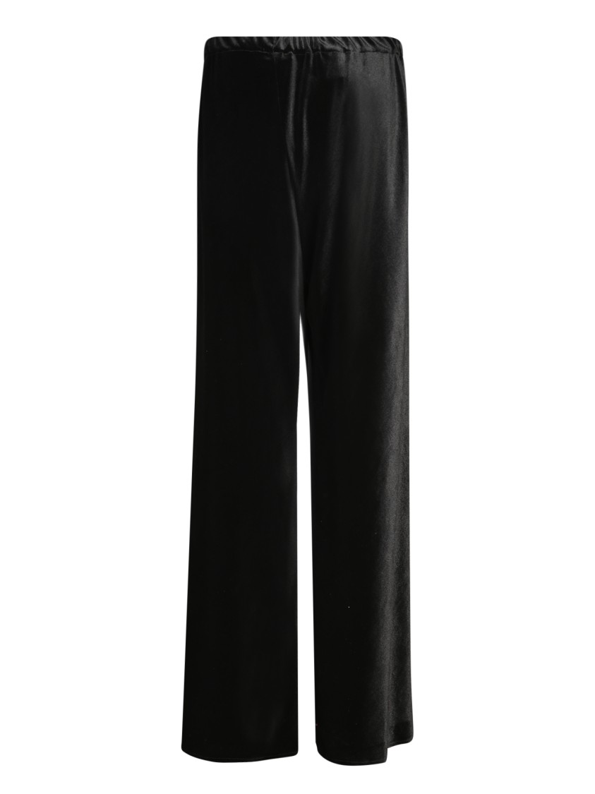 BLANCA VITA BLANCA VITA BLACK ELASTIC WAISTBAND PALAZZO TROUSERS