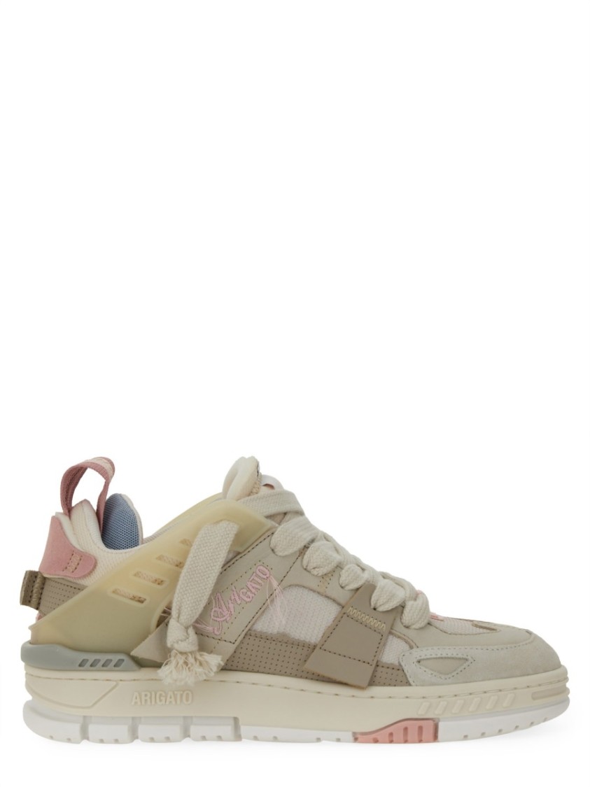 Axel Arigato Area Patchwork Sneakers In Beige Suede And Fabric In Neutrals