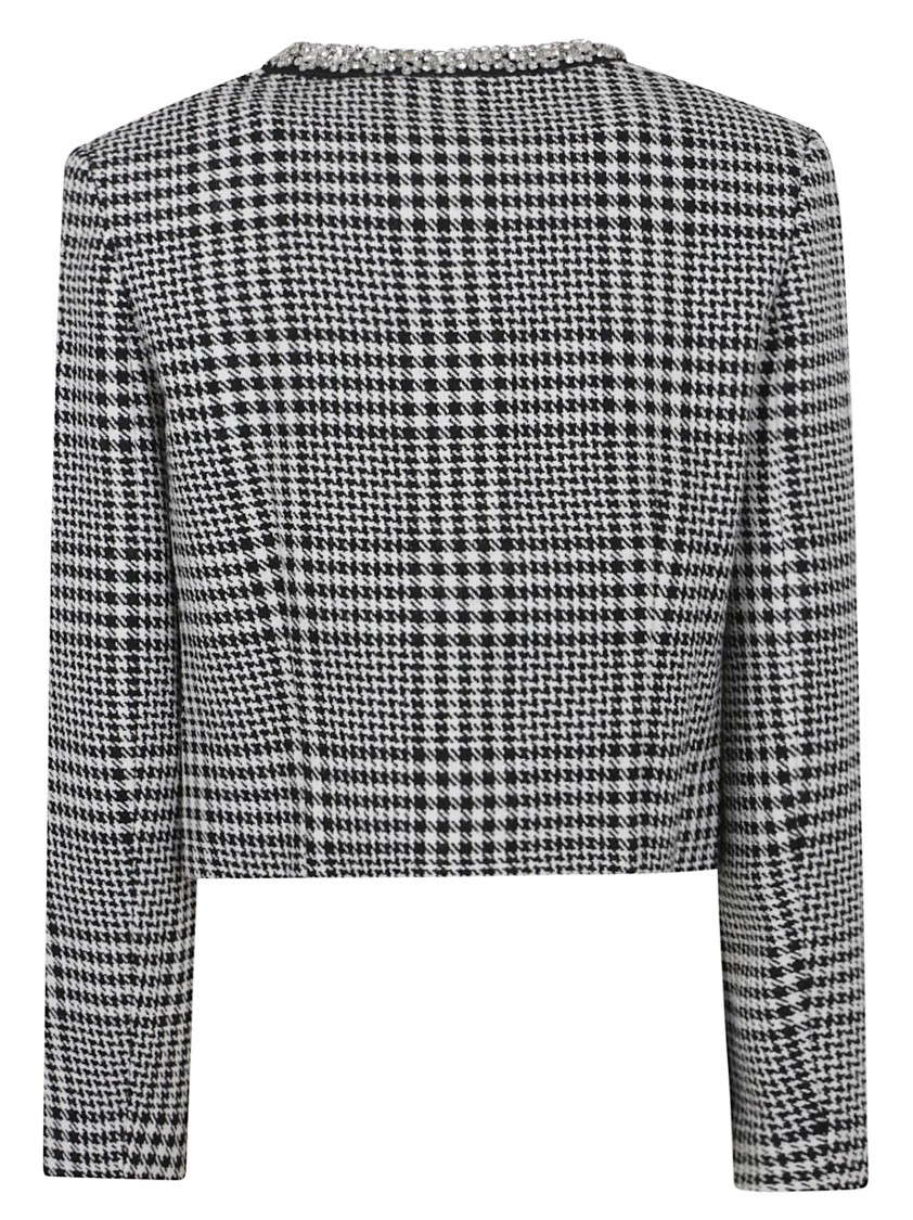 Self-portrait Multicolour Polyester Wool Jackets In Gray