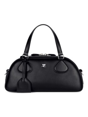 Courrèges Cloud Chained Handbag In Black Leather Shoulder Courrèges Cloud Chained Handbag In Black Leather Shoulder