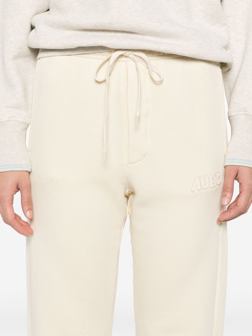 Shop Autry Relaxed-fit Beige Pants In White