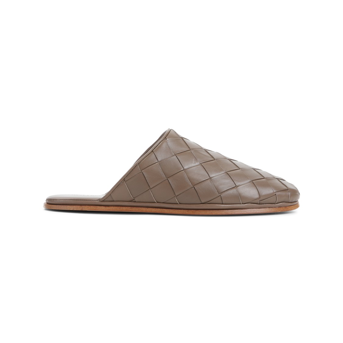 Bottega Veneta Woven Lambskin Leather Slip-on Mules In Brown