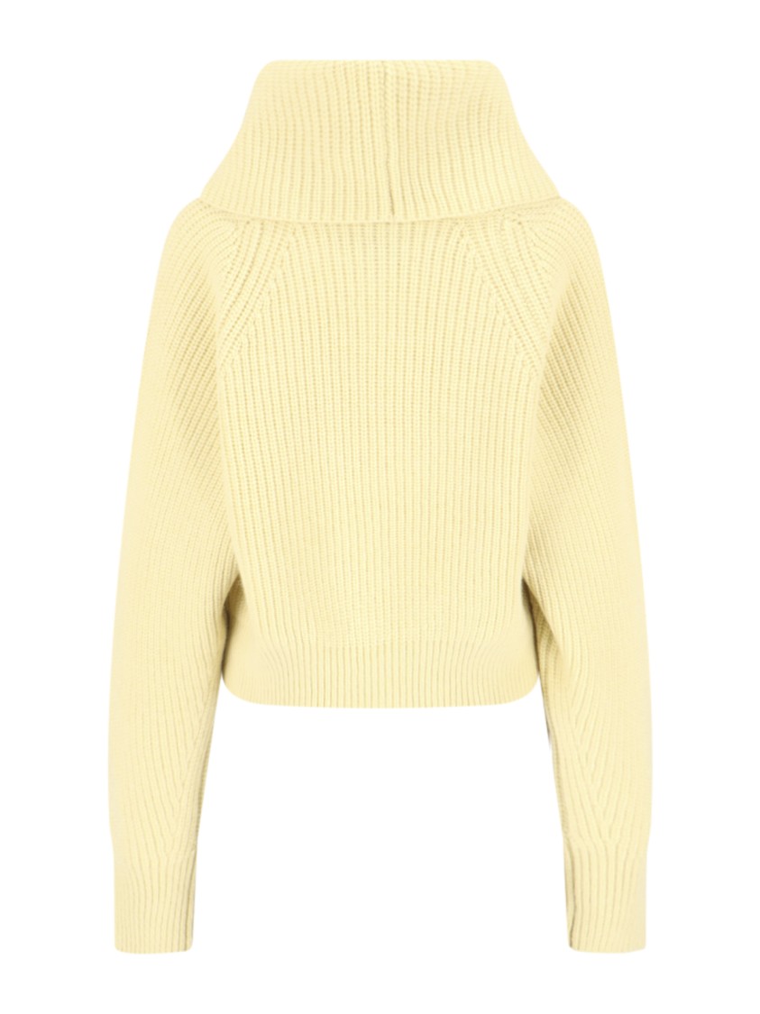 Sa Su Phi Cashmere Blend High-collar Knit Sweater In Yellow