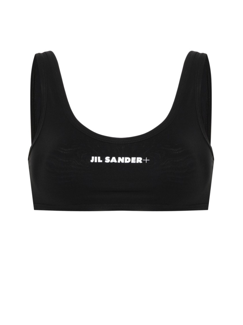 Jil Sander One-piece Black Bikini Top With Rounded Neckline In Black