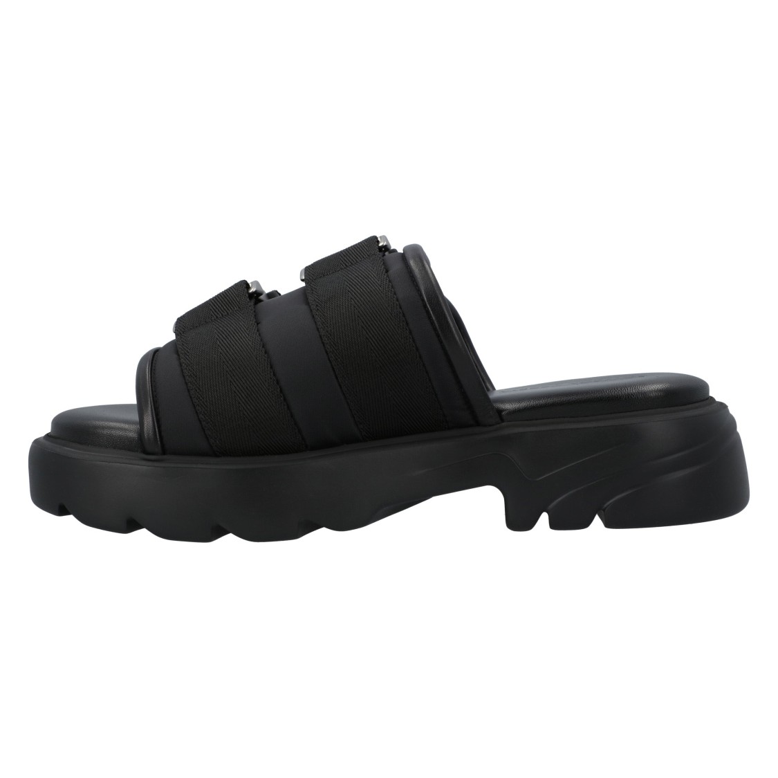 Bottega Veneta Flash Leather Dual-buckle Flat Sandals In Black