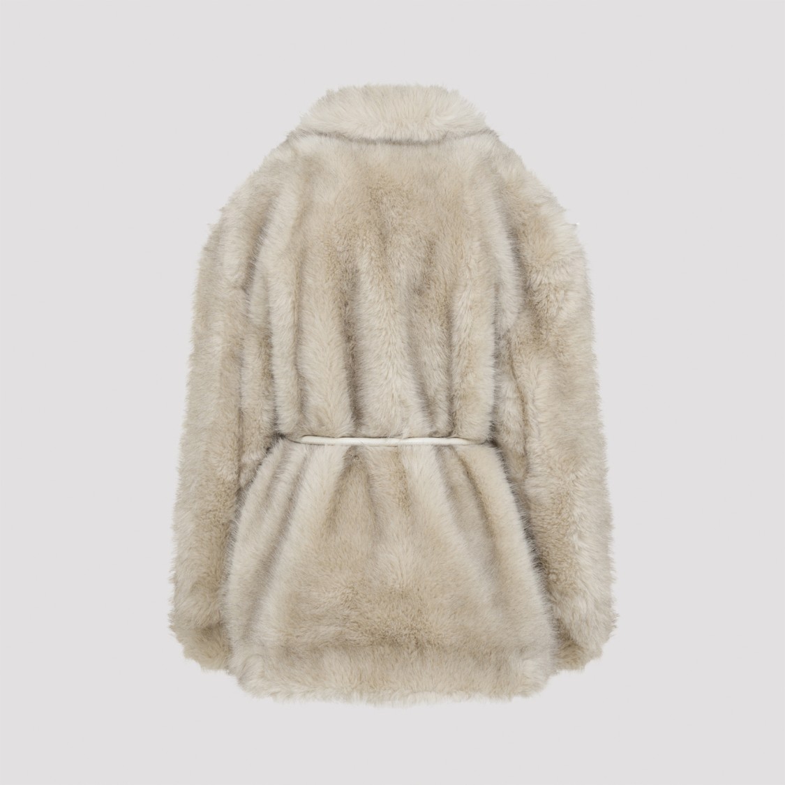 Sportmax Plush Mid-length Coat In Neutral