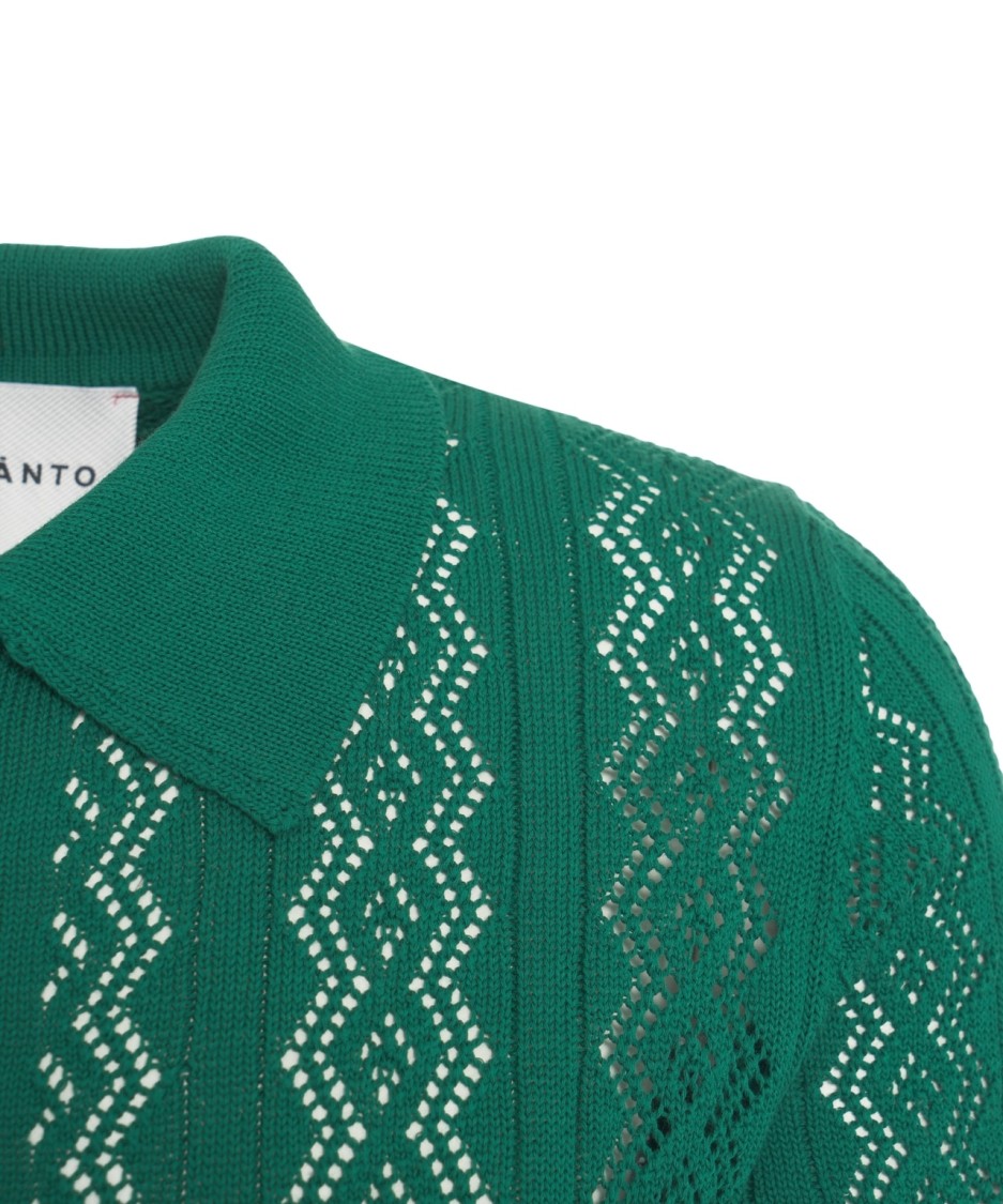 AMARANTO AMARANTO GREEN OPEN KNIT CARDIGAN