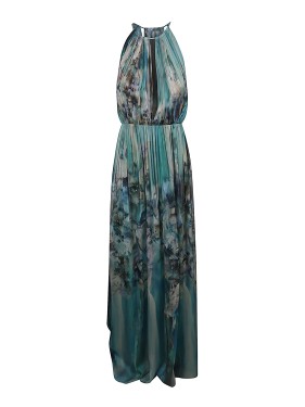 Alberta Ferretti High-Waisted Green Muslin Pants With Pleats