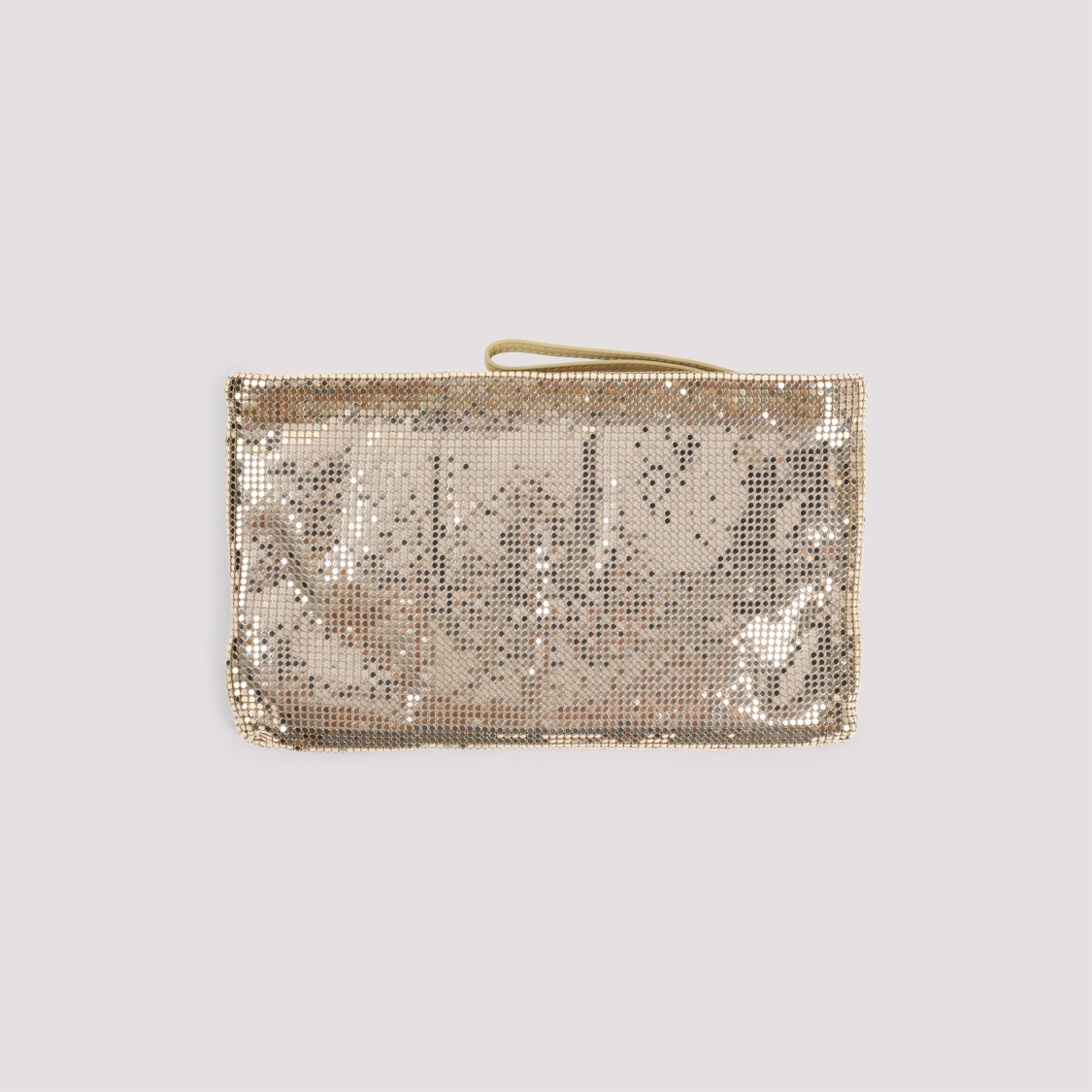 Rabanne Metallic Brass Handbag With Sequined Detailing In Gold