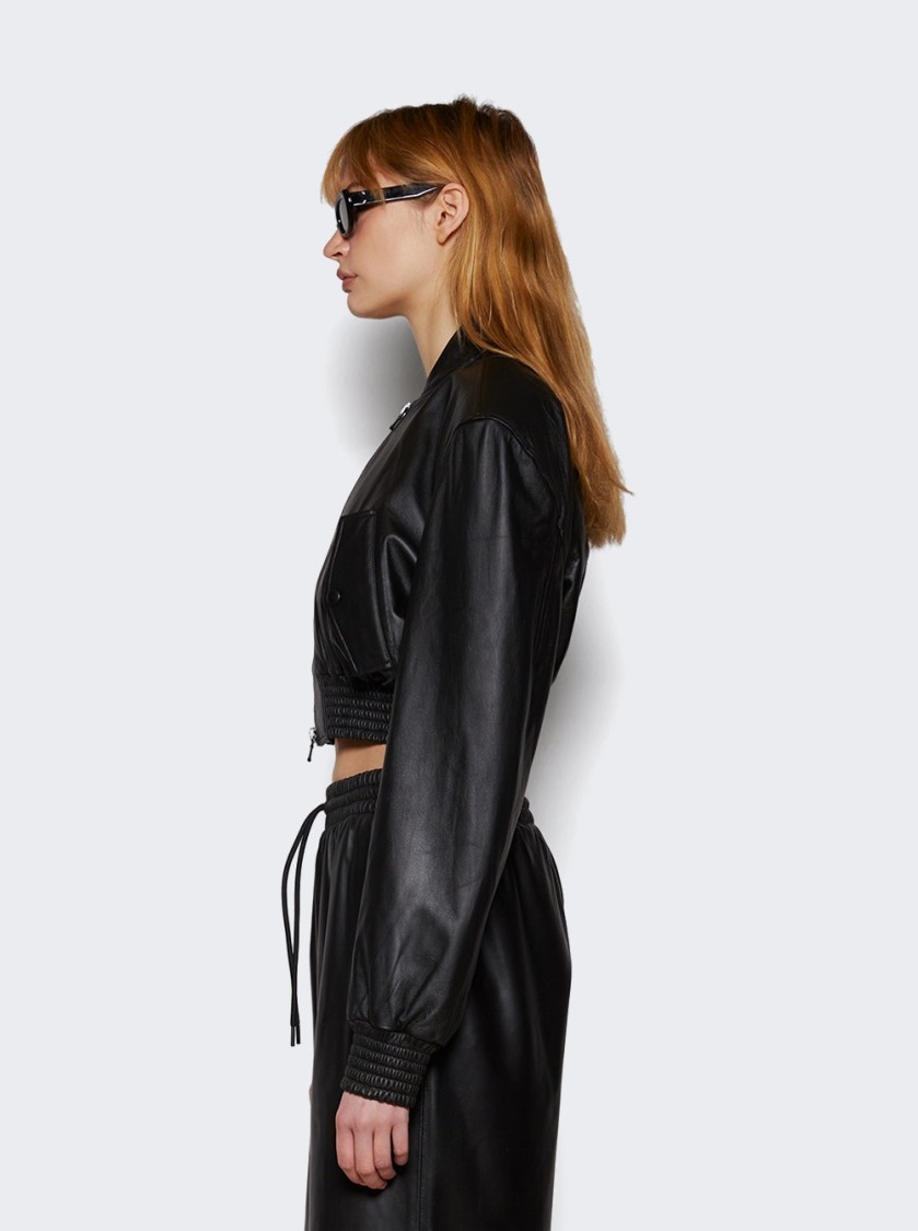 Wardrobe.nyc Tailored Crop Bomber In Black