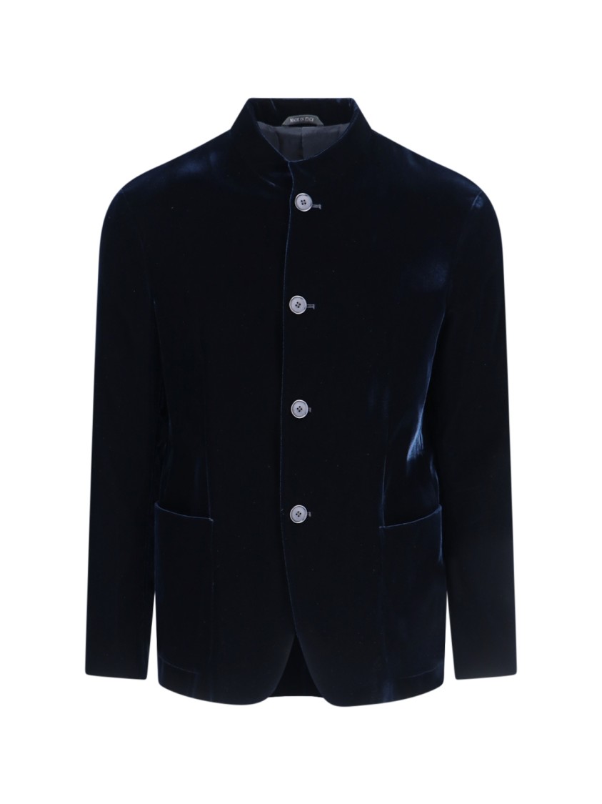 Giorgio Armani Long Sleeve Casual Jacket In Black