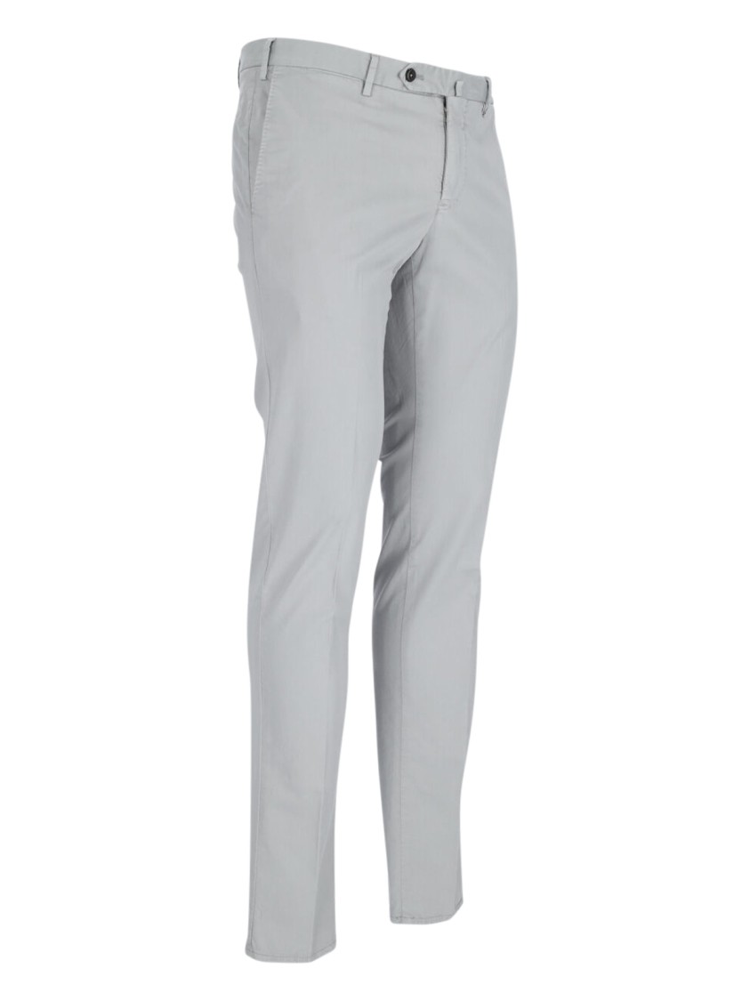 Pt Torino Superslim Grey Chinos With Straight Leg In Grey
