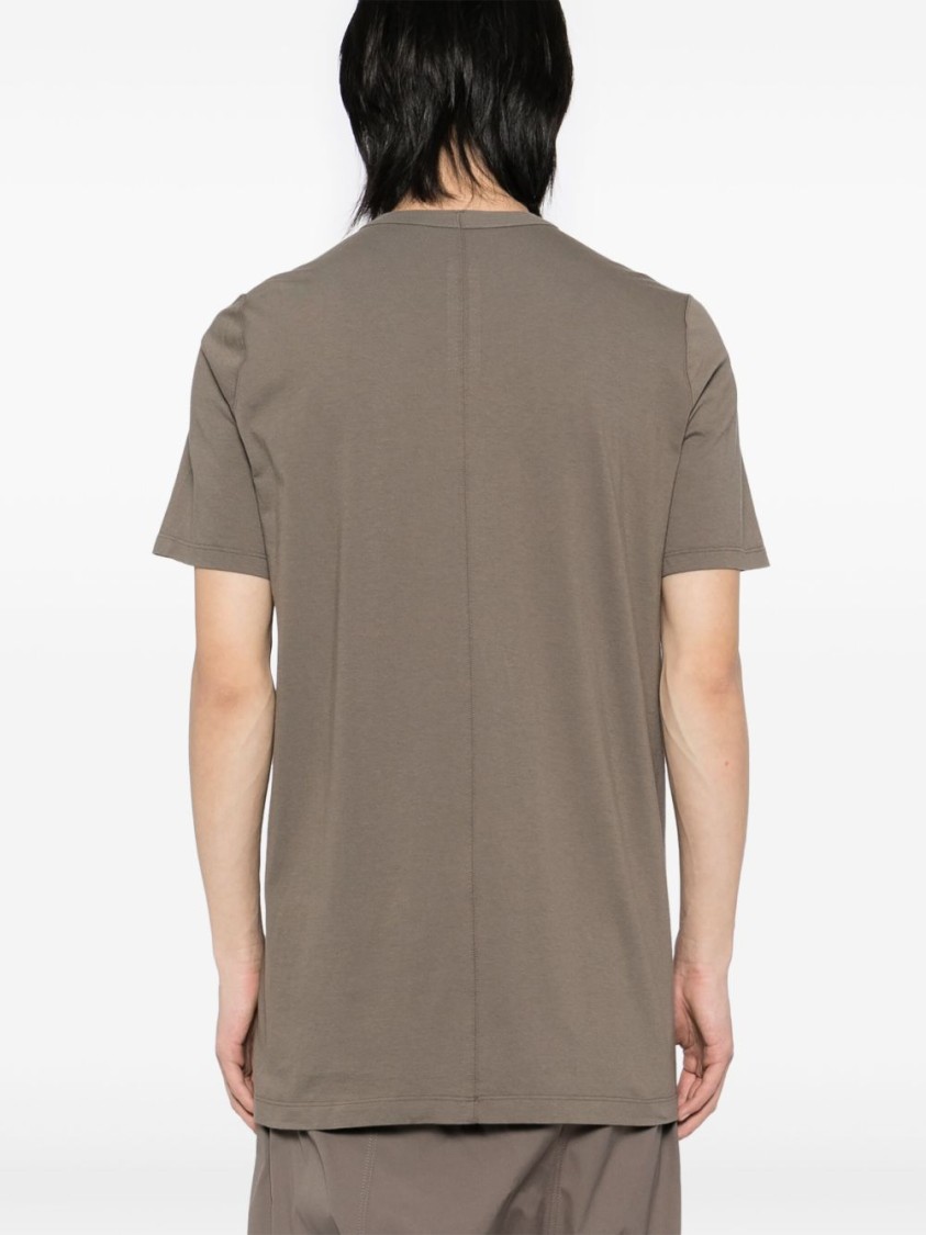 Rick Owens Rust Brown Crew Neck T-shirt With Straight Hem In Brown