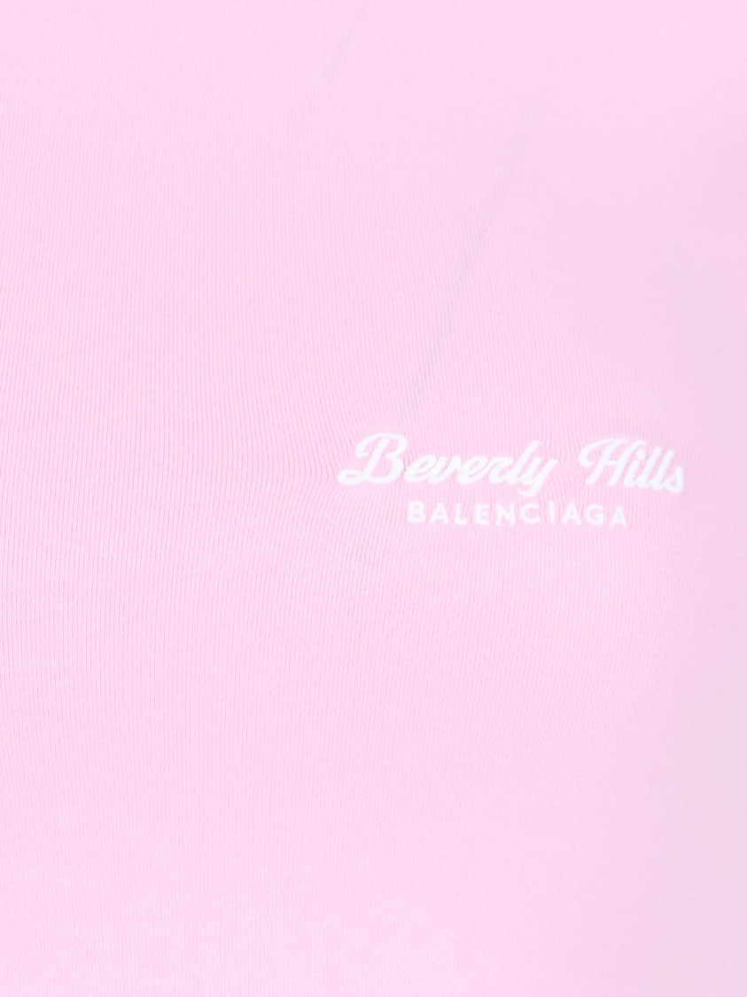 Balenciaga "beverly Hills" Stretch Jersey T-shirt – Pink