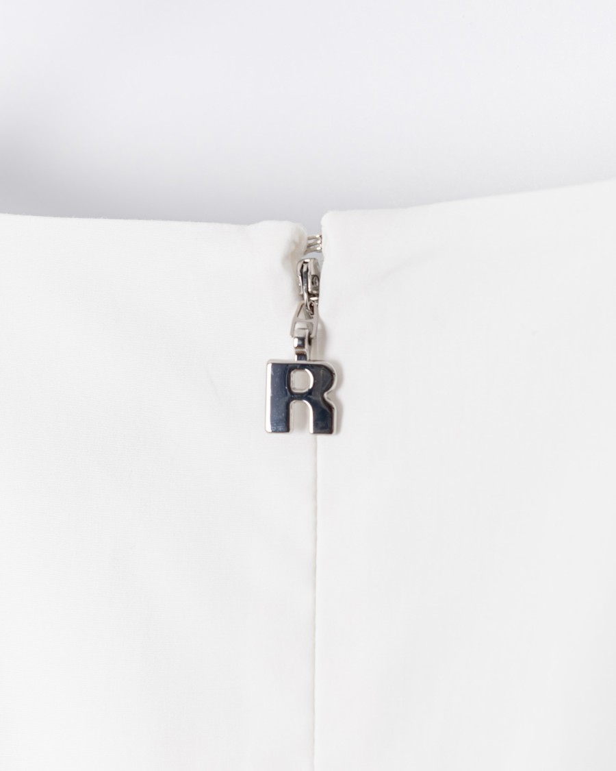 Rotate Birger Christensen Rotate Puff Sleeve Midi Dress With V-neckline In White