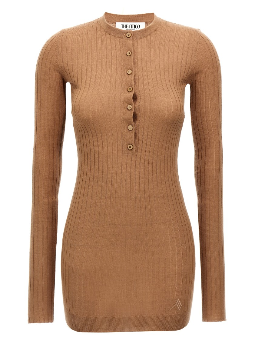 オールインワン・サロペット The Attico Ribbed Cashmere And Silk Knit Mini Dress The Attico Ribbed Cashmere And Silk Knit Mini Dress | ShopSimon