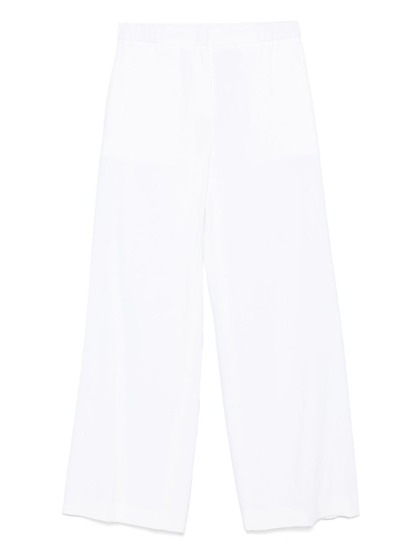 Hugo Boss Boss Wide-leg Linen Trousers With Concealed Fastening