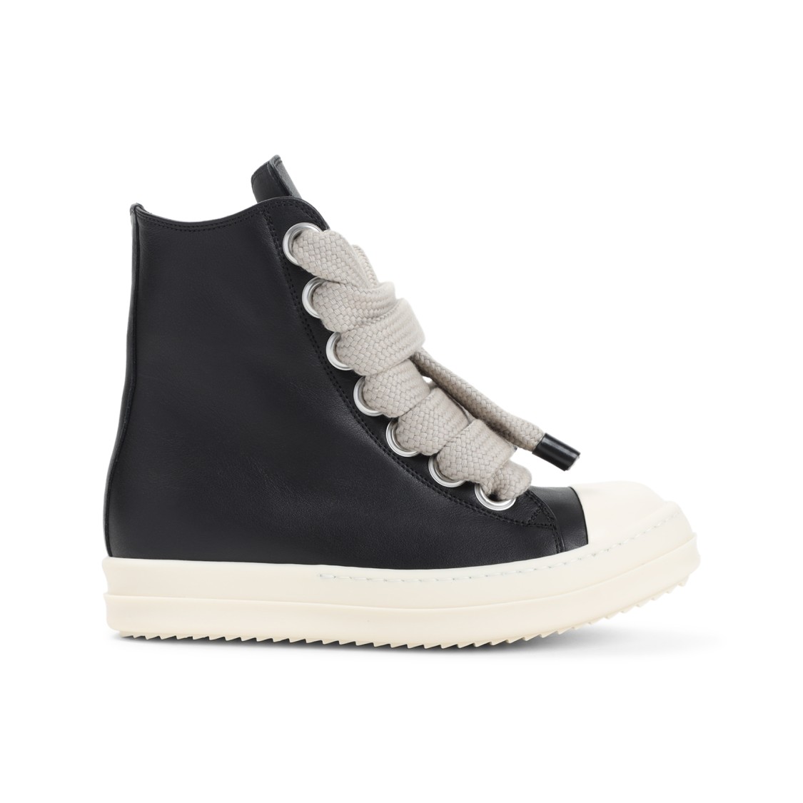 Rick Owens High-top Sneakers With Textured Laces In Black