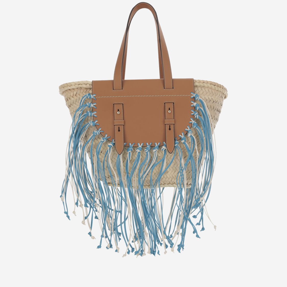 Cuba Lab 'tropicana Kenia' Camel And Blue Tote Bag