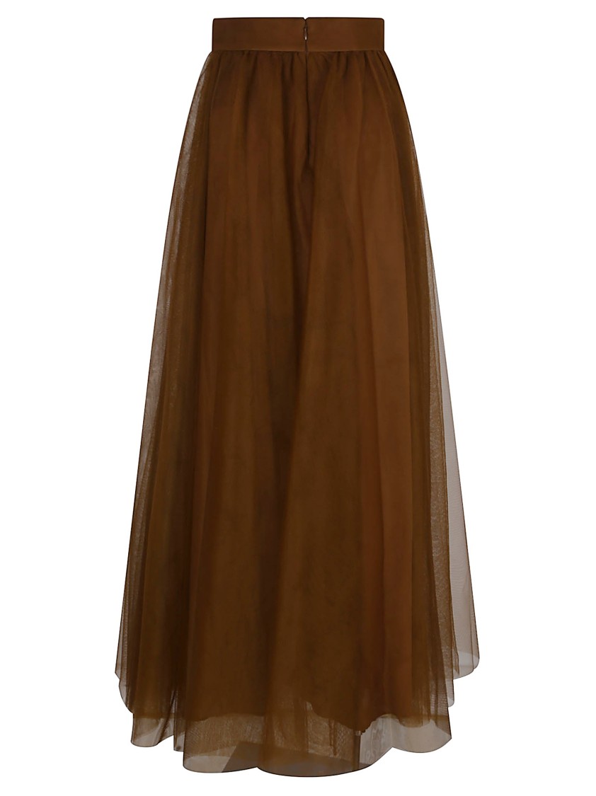 Zimmermann Layered Maxi Skirt With Flattering Fit In Brown