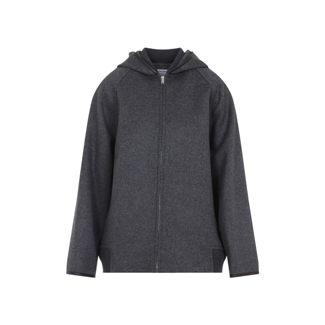 Bottega Veneta Relaxed Fit Grey Wool Jacket In Black
