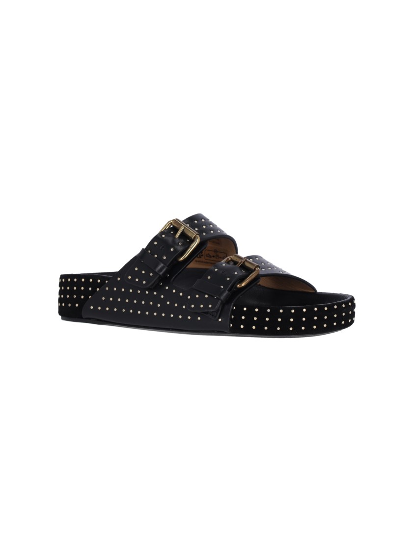 Isabel Marant Lennyo Studded Slides In Black