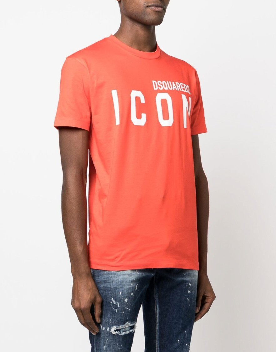 Dsquared2 Be Icon Logo T-shirt In Red