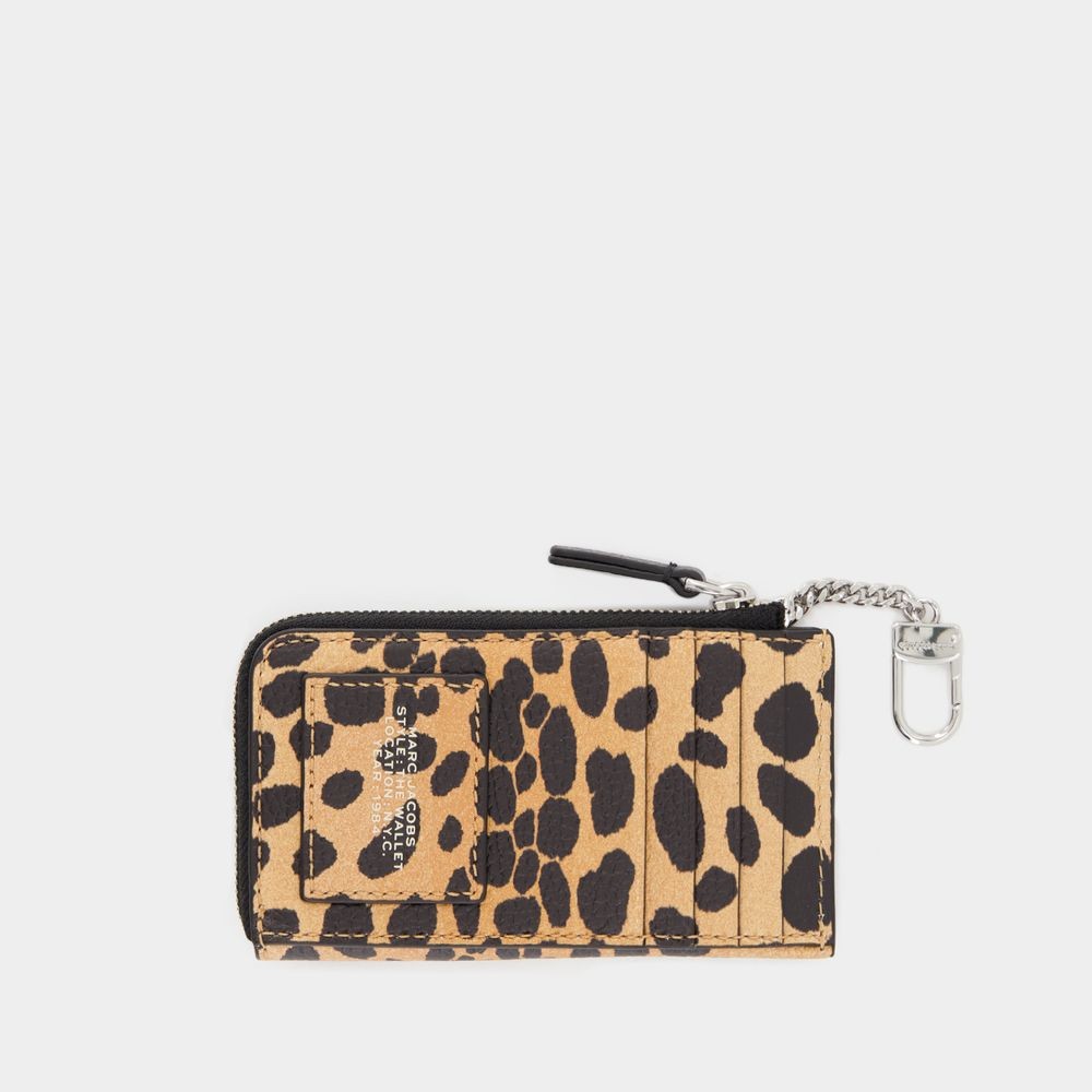 Marc Jacobs The Top Zip Wallet - Leather - Leopard In Brown