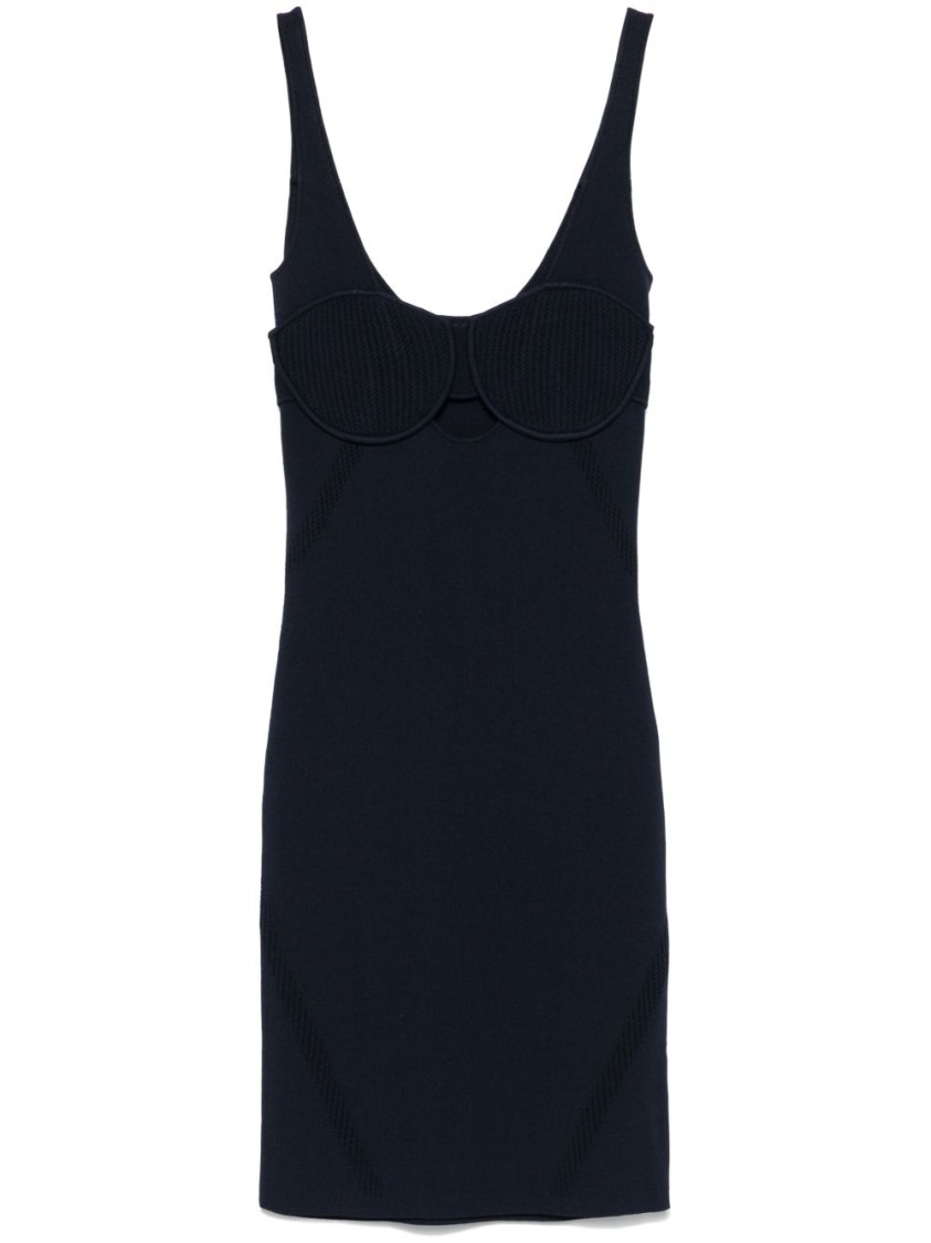 Shop Patrizia Pepe Fitted Mini Dress With Cut-out Detailing