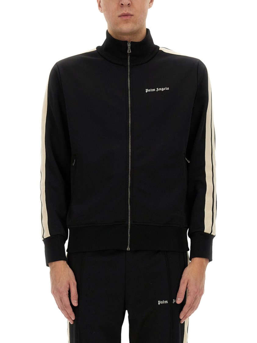 Shop Palm Angels Track Jacket With Zipper In Black