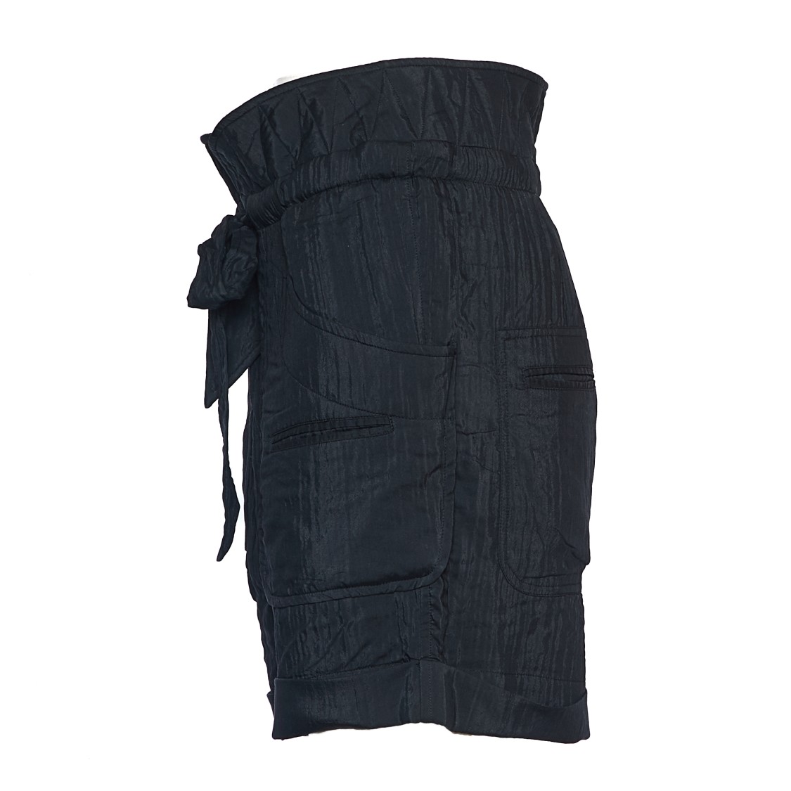 Isabel Marant Relaxed Fit Sereni Shorts With Crumpled Texture In Black