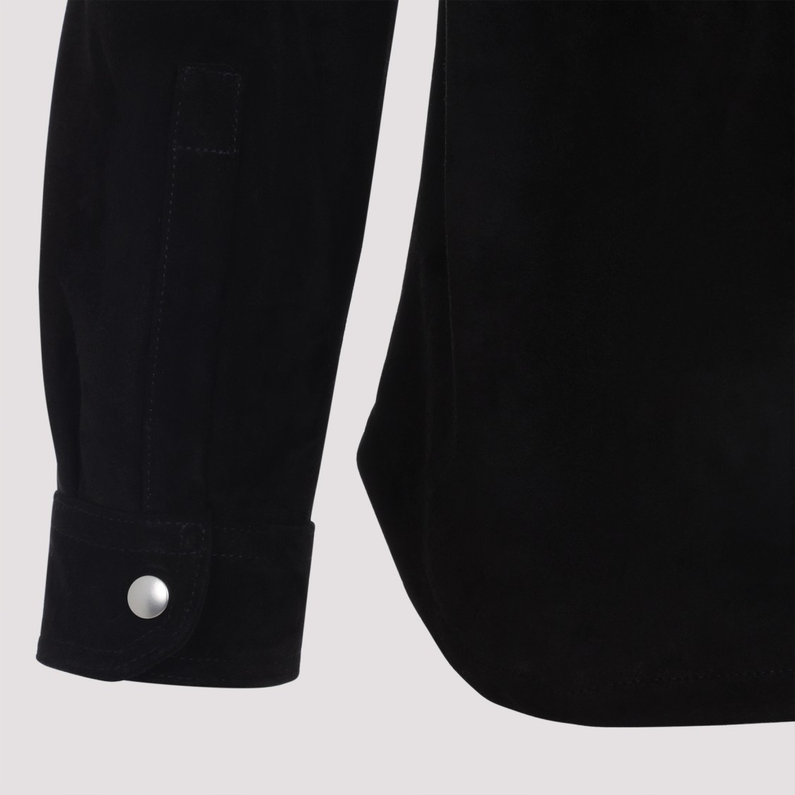 Rick Owens Leather Outershirt With Pockets And Collar In Black
