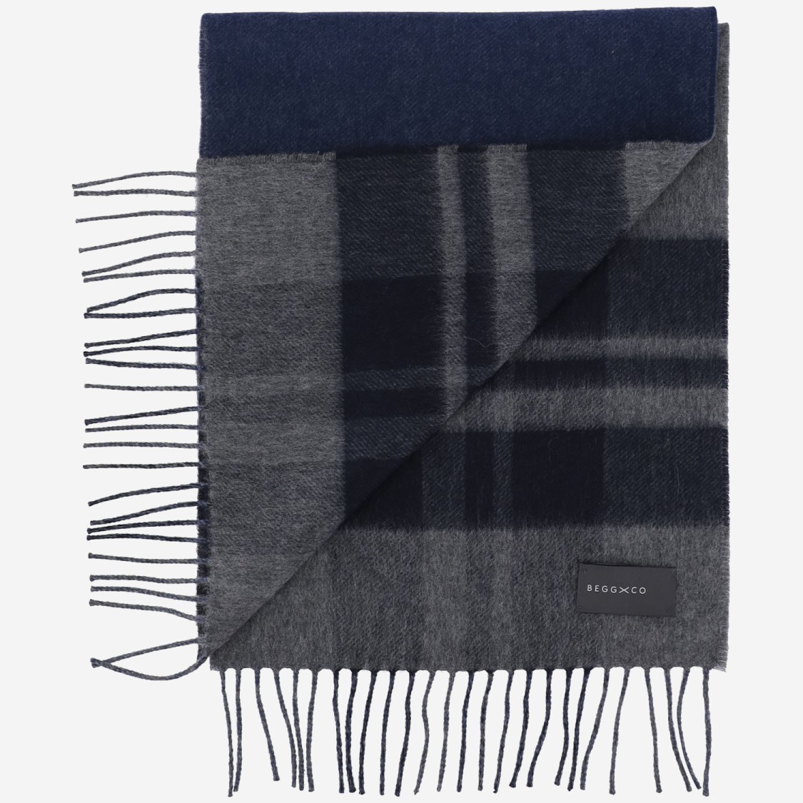 Alex Begg Reversible Cashmere Scarf With All-over Check Pattern