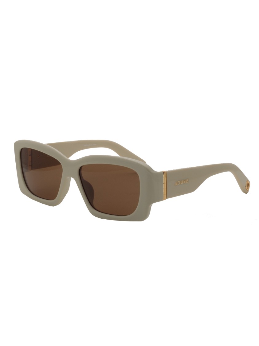 LINDA FARROW X JACQUEMUS LINDA FARROW X JACQUEMUS ANGULAR GREY SUNGLASSES WITH BROWN LENSES