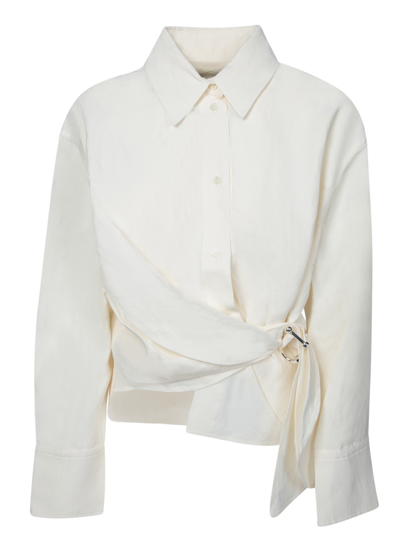 Jw Anderson J. W. Anderson Twisted Design Shirt With Side Tie In White