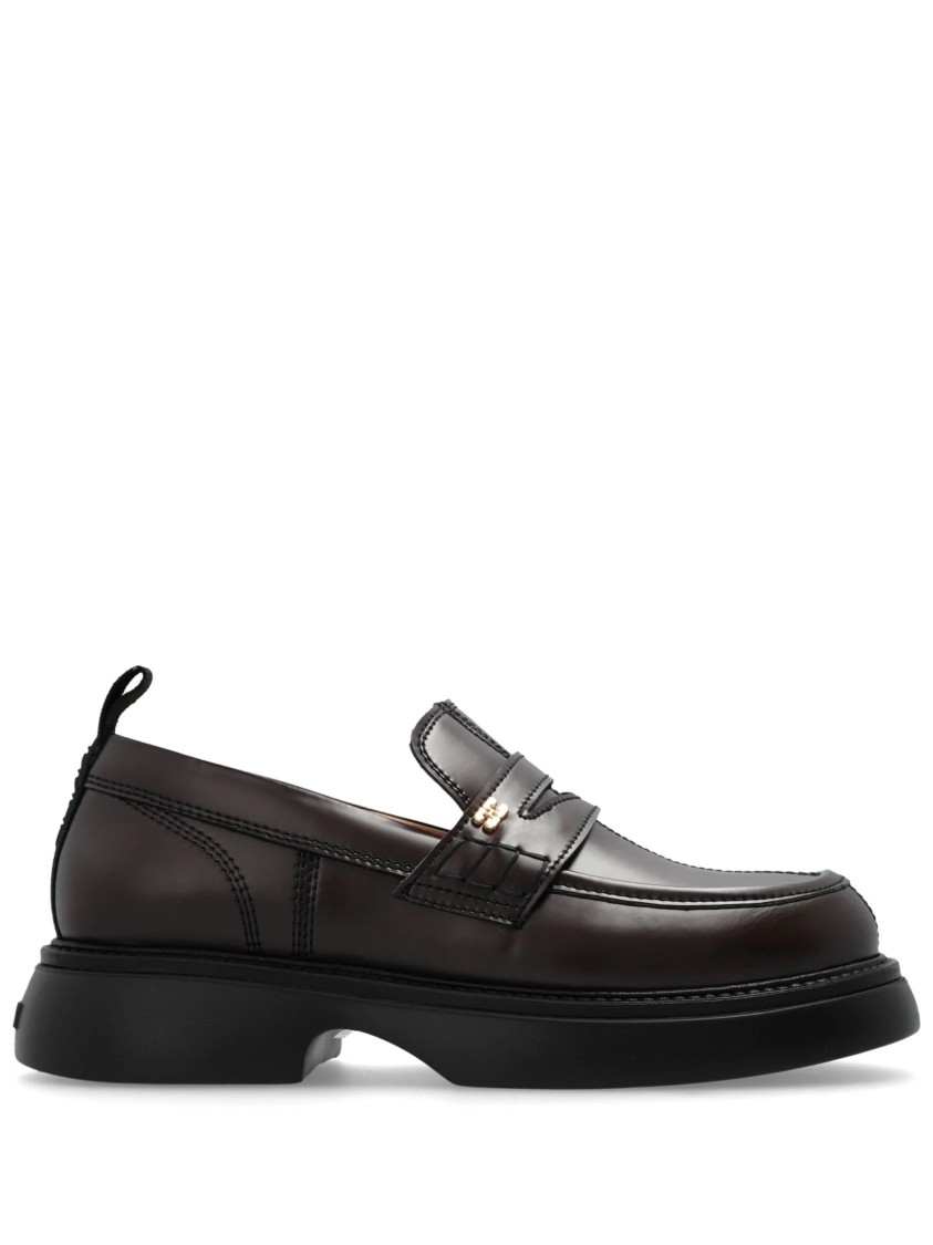Ganni Everyday Loafer Patent In Brown