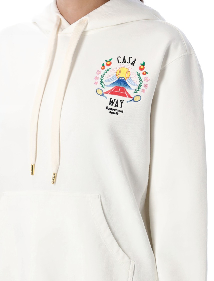 Casablanca Knitwear Hood Embroidered Detail In White