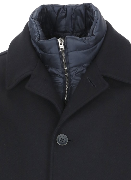 VIP【送料関税込】Herno Dark Blue Wool Blend Coat Herno Dark Blue Wool Blend Coat With Removable Lining And