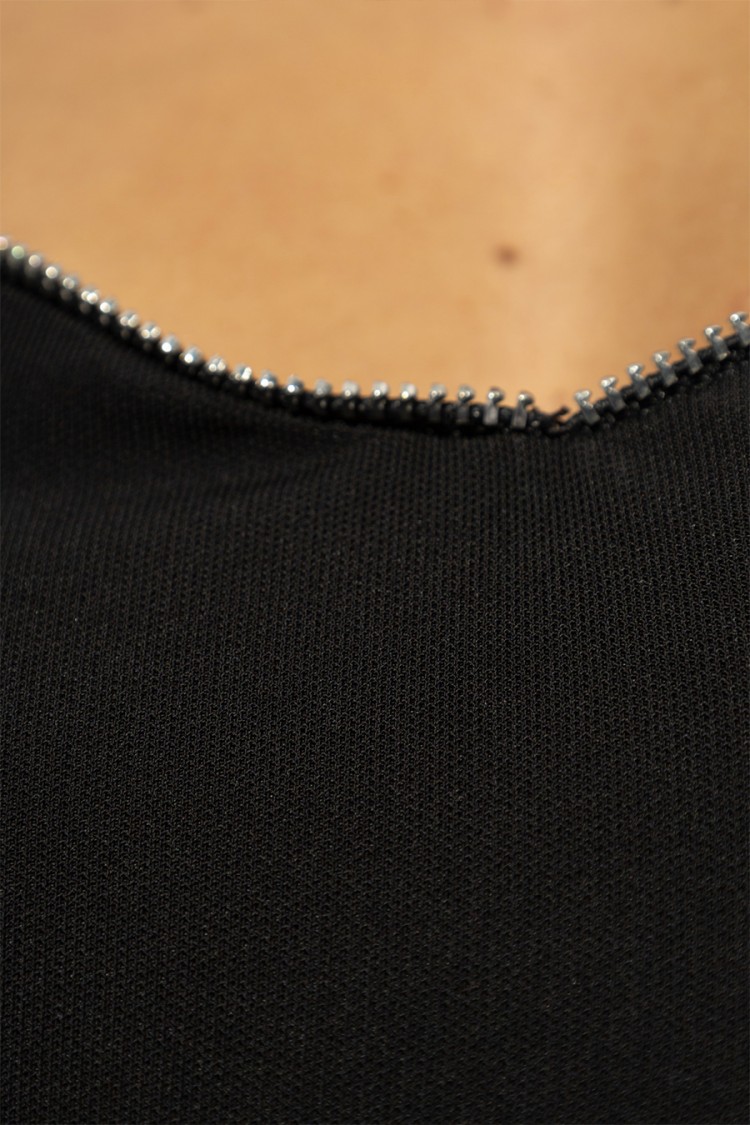 Dsquared2 Fitted Black Dress With Off-the-shoulder Sleeves And Sweetheart Neckline In Black