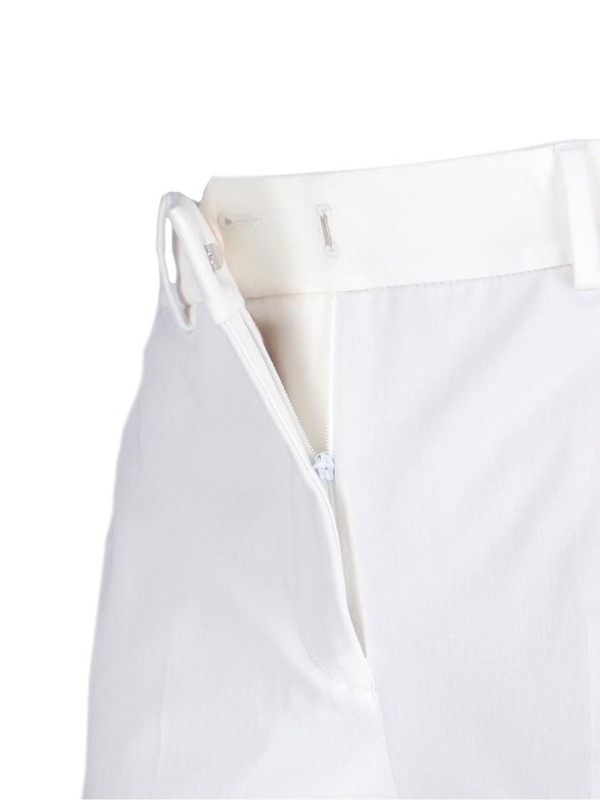 Shop Incotex White Cotton Straight-leg Pants With Medium Rise