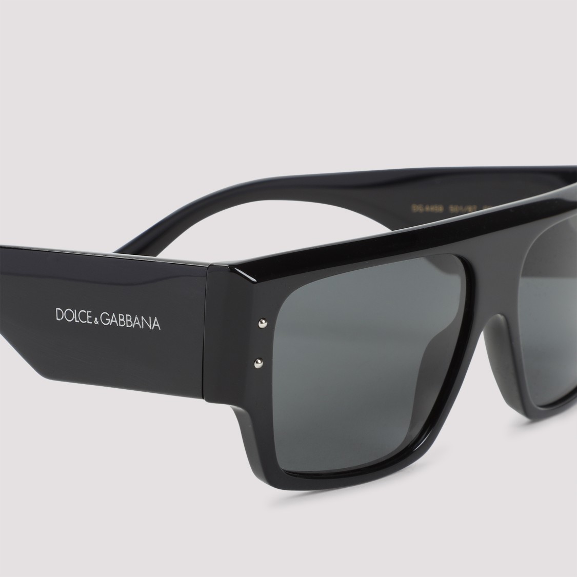 Dolce & Gabbana Bold Rectangular Frame Sunglasses With Acetate Construction In Black