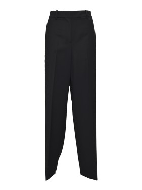 パンツ Missoni Black Wool Blend Pants With Embroidered Side Band Missoni Black Wool Blend Pants With Embroidered Side Band