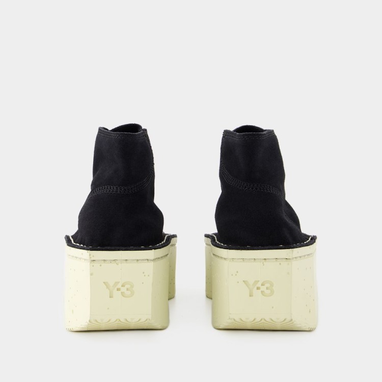 Y-3 Renga Hi Sneakers - Leather - Black/White | THE LIST