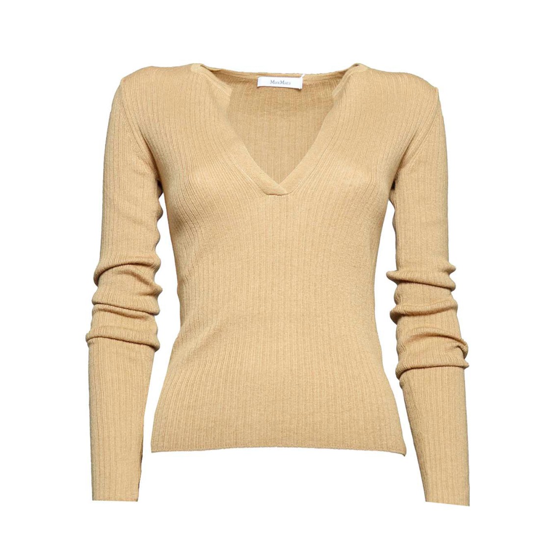Max Mara Urlo Silk Knit Sweater In Camel In Neutral