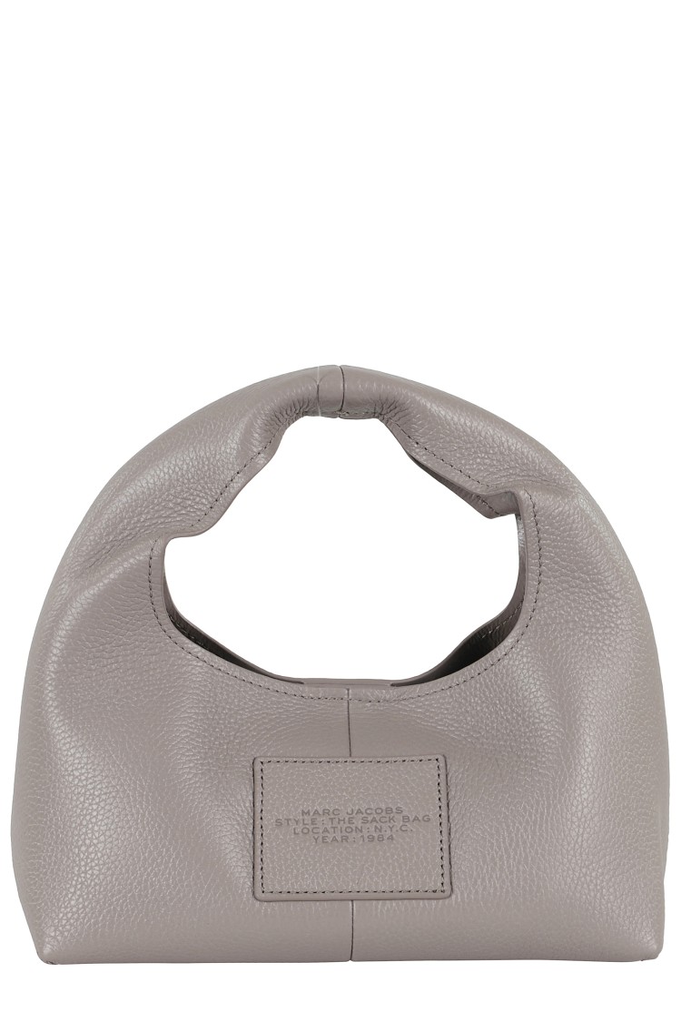Marc Jacobs Mini Sack Handbag In Soft Full-grain Leather In Grey