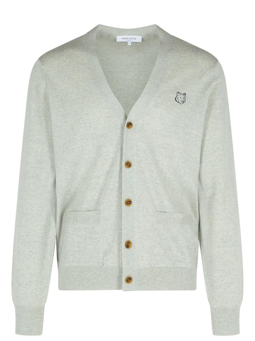 【送料&関税込】Maison KitsunAC Cargigan bold Fox In Light G Bold Fox In Light Grey Wool Cargigan | eBay