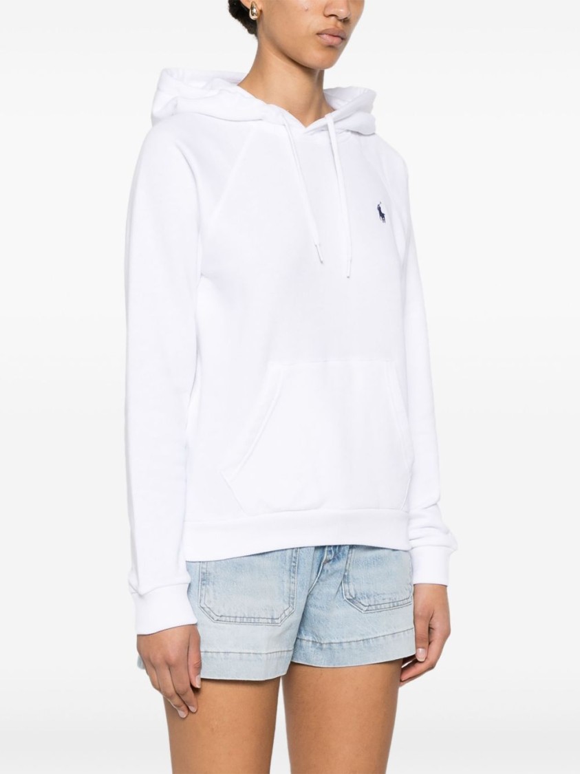 Shop Polo Ralph Lauren Relaxed Fit White Hoodie With Adjustable Drawstring