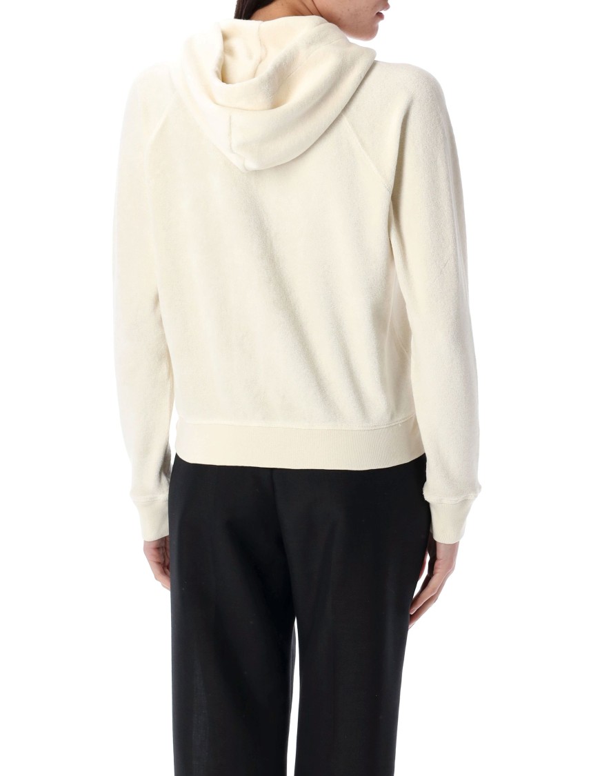 Tom Ford Hooded Zip Sweatshirt Featuring Pockets In Neutrals
